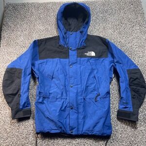 The North Face Gore-Tex Hooded Jacket Men's Medium Blue Black Waterproof Shell